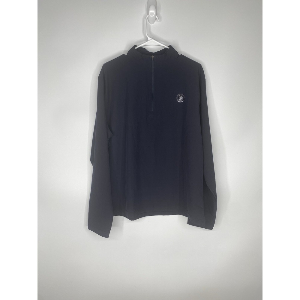 Barstool Sports Men's 1/4 Zip Pullover Windbreaker Large Navy Long Sleeve